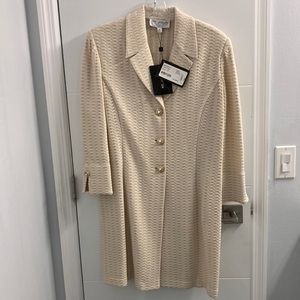 St. John sweater coat. Gold and pearl buttons.
